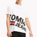 T Shirt blanc Tommy Hilfiger Jeans avec grand logo noir