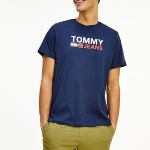 T Shirt Tommy Jeans bleu marine grand logo