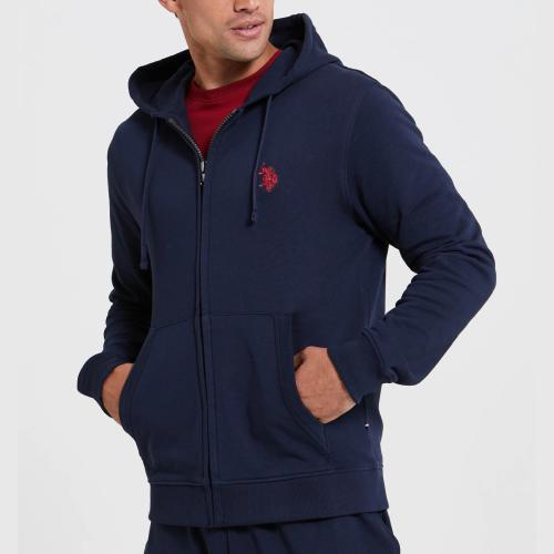 Veste / Sweat zippé capuche Us Polo Assn bleu marine