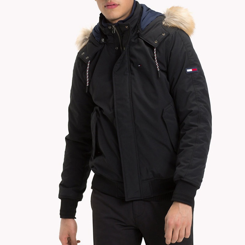Blouson Tommy Hilfiger Jeans noir coupe bomber homme