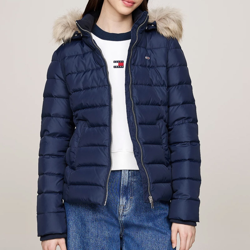 Doudoune en duvet plumes Tommy Hilfiger femme bleu marine