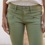 Jean 7/8 éme femme Freeman T Porter Alexa Cropped turf green