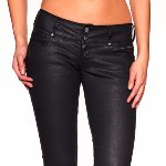 Jean noir enduit Le Temps des Cerises 216 Absolu coupe slim pour femme