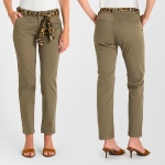 Pantalon chino femme Le Temps des Cerises Kristin kaki