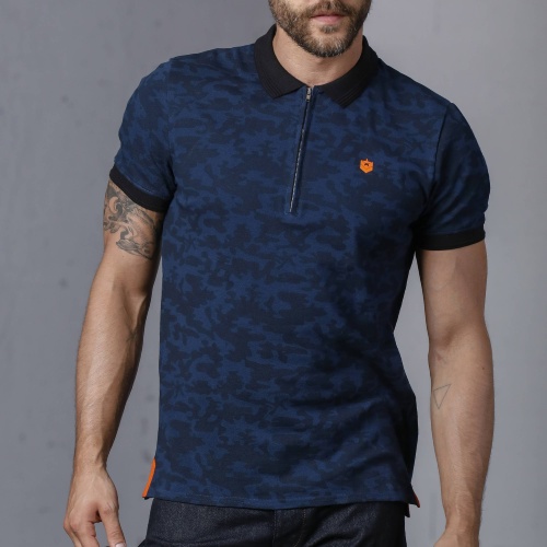 Polo Freeman T Porter homme Ridley Camo bleu