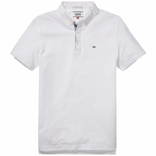 Polo blanc Tommy Hilfiger pour homme en coton maille piquée