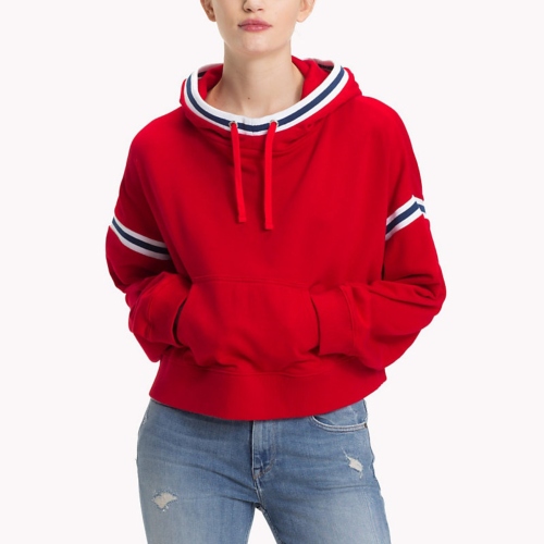 Sweat capuche oversize Tommy Hilfiger Jeans femme rouge