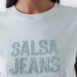 Tee Shirt Salsa Jeans femme en coton vert