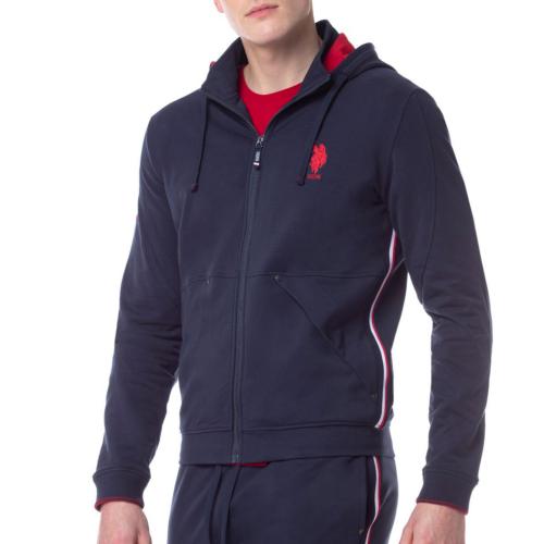 Veste zippé capuche Us Polo Assn bleu marine