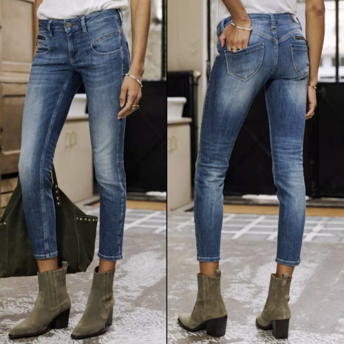 Jeans slim 7-8eme femme Freeman T Porter Alexa cropped Pacific