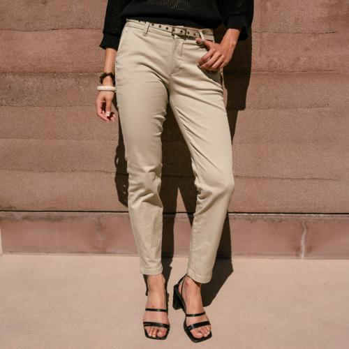Pantalon chino Freeman T Porter Claudia beige