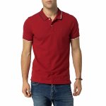 Polo rouge Tommy Hilfiger pour homme, liseré sur col