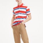 Polo Tommy Hilfiger Jeans homme rayé blanc, rouge et bleu