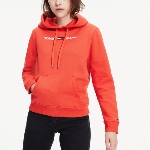 Sweat capuche rouge Tommy Jeans femme logo brodé