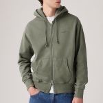 Sweat zippé capuche Levis kaki