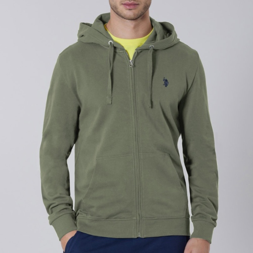 Veste / Sweat zippé capuche Us Polo Assn kaki