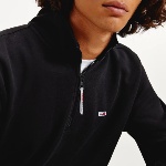 Sweat col zippé Tommy Hilfiger Jeans homme noir