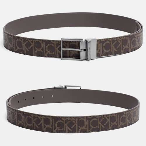 Ceinture réversible Calvin Klein Ck Jeans en cuir marron & monogramme