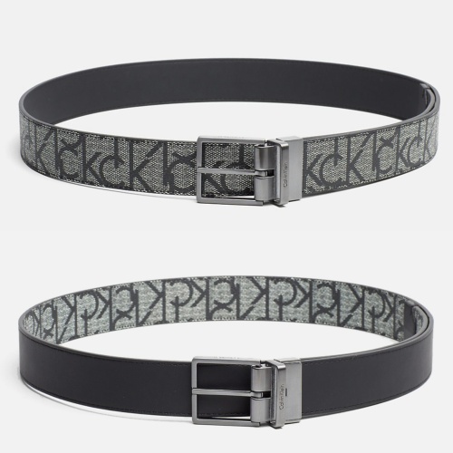 Ceinture réversible Calvin Klein Ck Jeans en cuir noir & monogramme