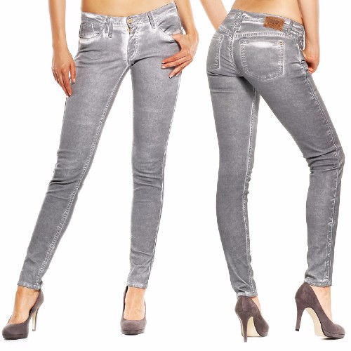 Jean Le Temps des Cerises coupe slim pour femme modèle 212 Atlas gris zinc