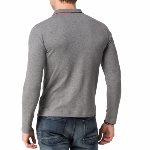 Polo Tommy Hilfiger homme manches longues modèle Paddy gris