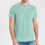 T Shirt chiné Le Temps des Cerises homme Melo aqua