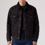Blouson en jean doublée sherpa Levis homme trucker noir