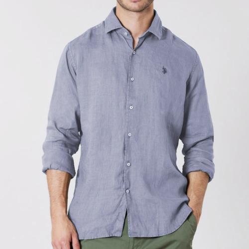 Chemise en lin bleu Us Polo Assn