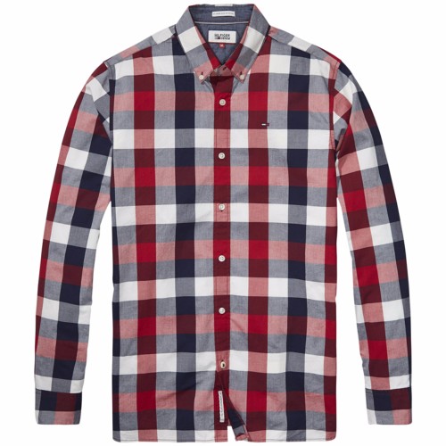 Chemise à carreaux rouge Tommy Hilfiger pour homme