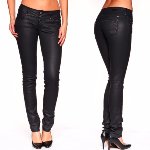 Jean noir enduit Le Temps des Cerises 216 Absolu coupe slim pour femme