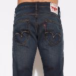 Jean Levis 504 pour homme coupe droite straight délavage Black Drift