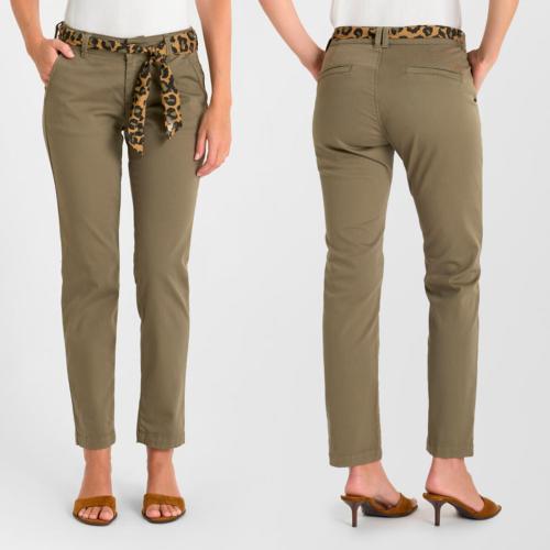 Pantalon chino femme Le Temps des Cerises Kristin kaki