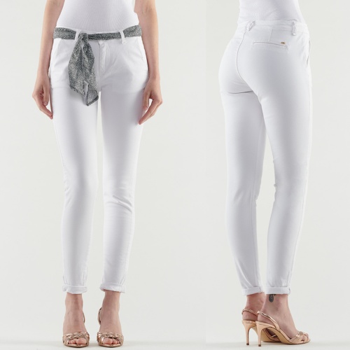 Pantalon chino Le Temps des Cerises modèle Lidy blanc