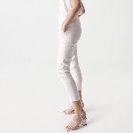 Pantalon en lin blanc Salsa femme