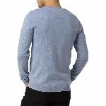 Pull Tommy Hilfiger Basic Texture pour homme en coton bleu, col rond