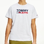T Shirt Tommy Jeans gris grand logo