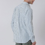 Chemise en lin blanc rayé vert Us Polo Assn