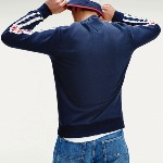 Sweat Tommy Jeans homme bleu marine avec bandes