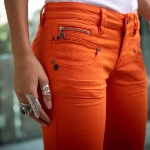 Jean 7/8 éme femme Freeman T Porter Alexa Cropped orange tigerlily