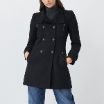 Manteau long en drap de laine Salsa femme