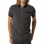 Polo Tommy Hilfiger en coton gris texturé blanc pour homme