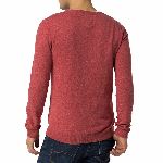 Pull Tommy Hilfiger homme modèle Ethan rouge chiné col rond