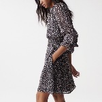 Robe Salsa noire à motif floral