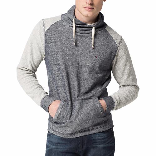 Sweat Tommy Hilfiger homme modèle Hans en coton gris bicolore