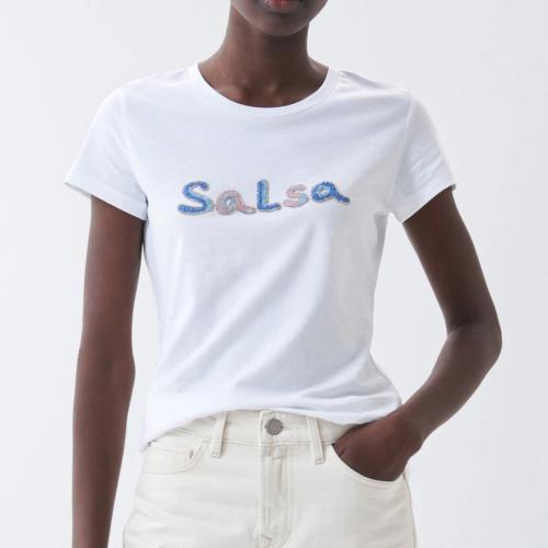 T Shirt blanc Salsa pour femme