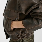 Veste aviateur look cuir Le Temps des Cerises Brownie