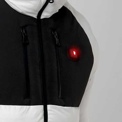 bouton tte de loups rouge doudoune chauffante